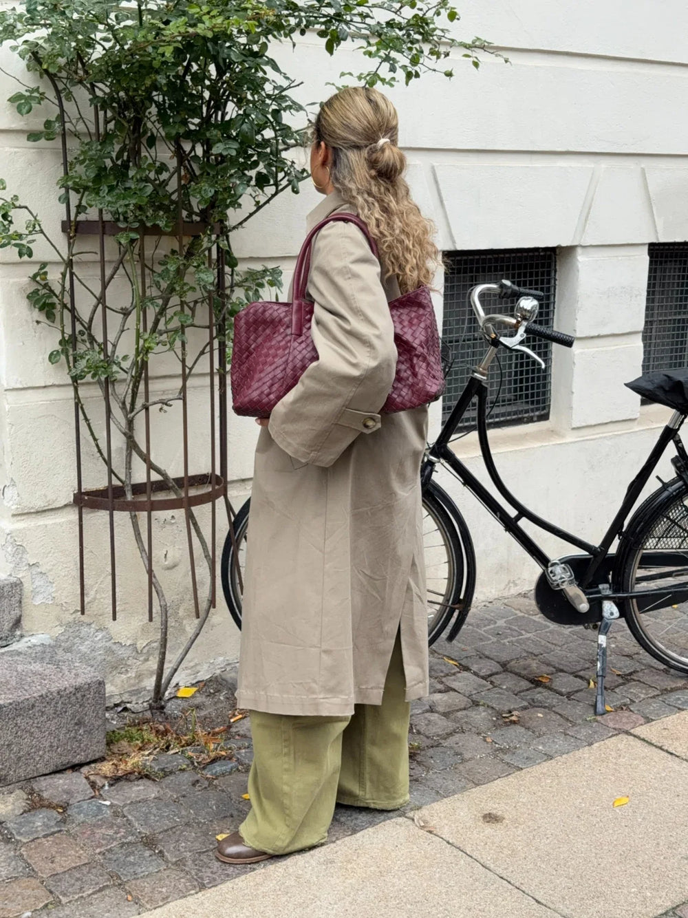 Milu shoulder bag in woven - Burgundy