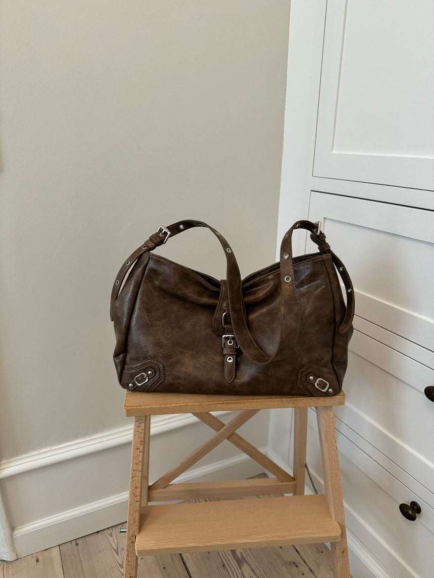Shenzhen shoulder bag - Brown/silver