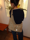 Kyle shoulder bag in suede leather - Brown