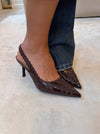 Ydun slingback heels with details - Dark brown
