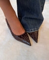 Ydun slingback heels with details - Dark brown