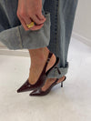 Donnatella slingback heels - Dark red
