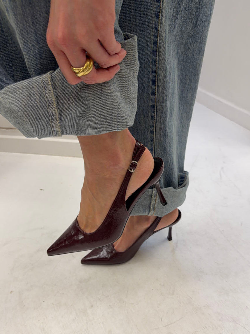 Donnatella slingback heels - Dark red