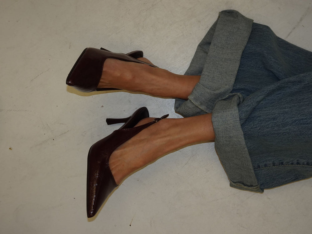 Donnatella slingback heels - Dark red