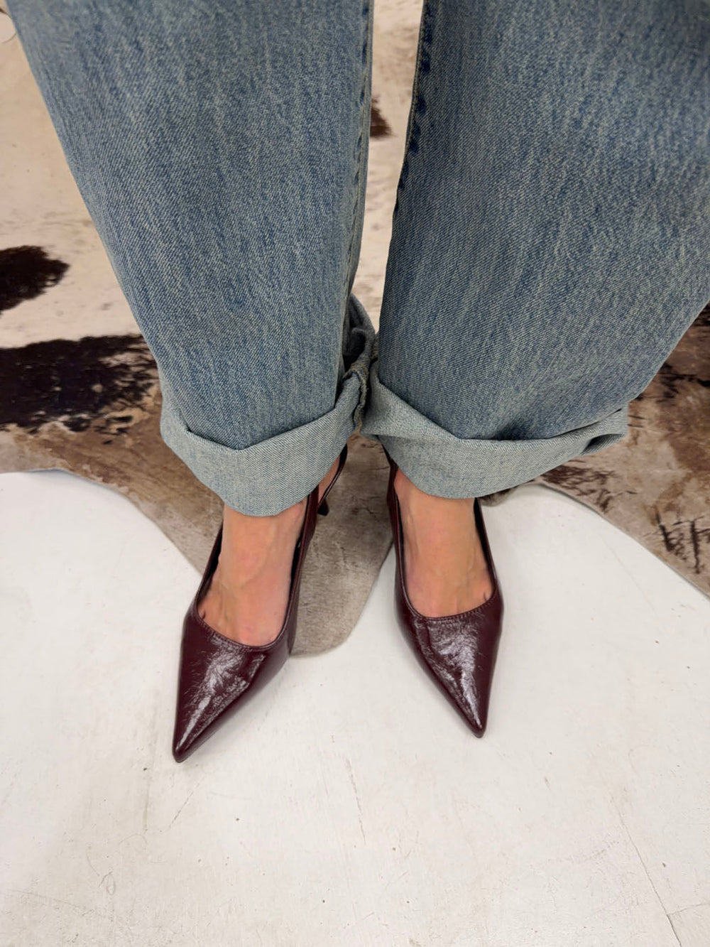 Donnatella slingback heels - Dark red