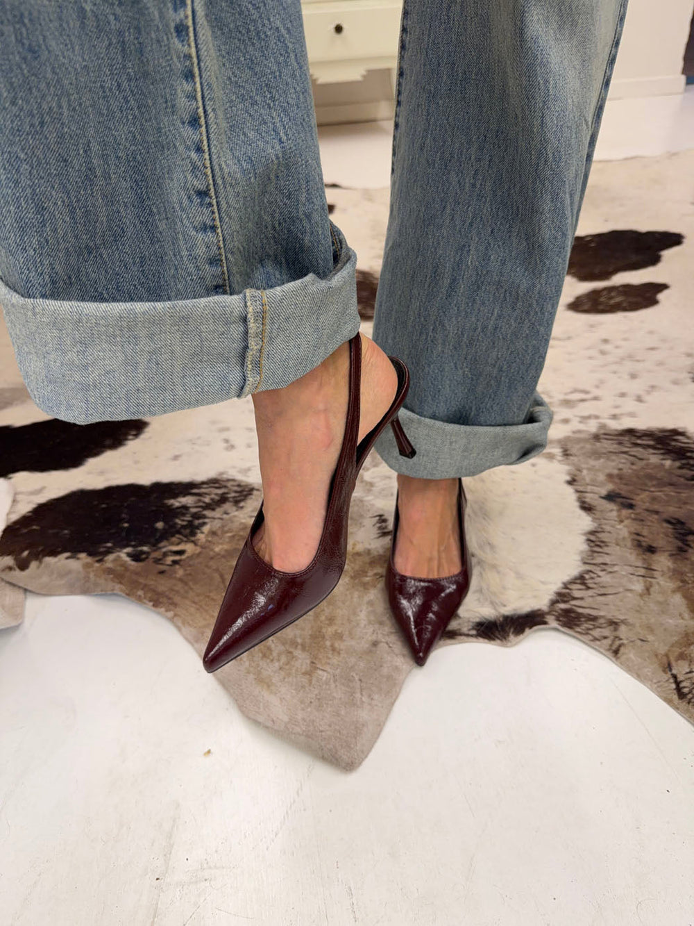 Donnatella slingback heels - Dark red