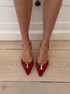 Nida slingback stilettos with buckle – Red