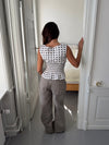 Cathrine smock polka dotted top - White/black