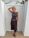Cathrine smock polka dotted top - Brown/Blue