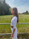 Shaylana pointelle top with 3/4 sleeves - White