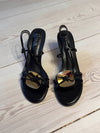 Maja heels with gold and bow detail – Black/gold