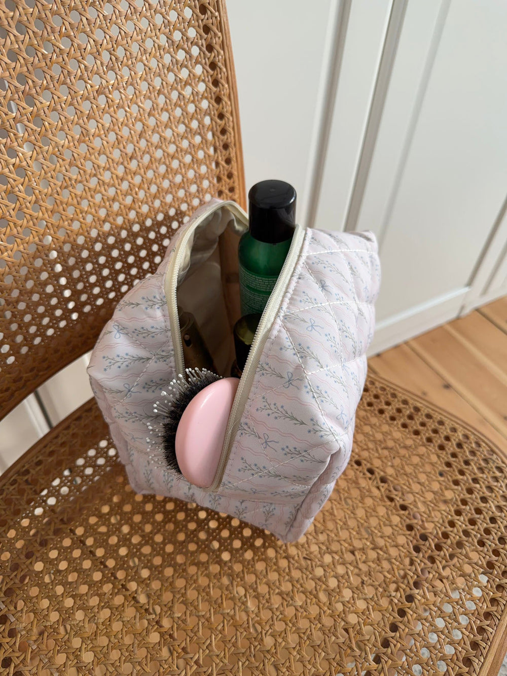 Honey large toiletry bag with pattern - Off white