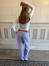 Hilja stribed linen pants - blue