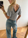 Scandivv blouse with stripes - Grey/white