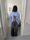 Estelle striped shirt with open back - Blue/white