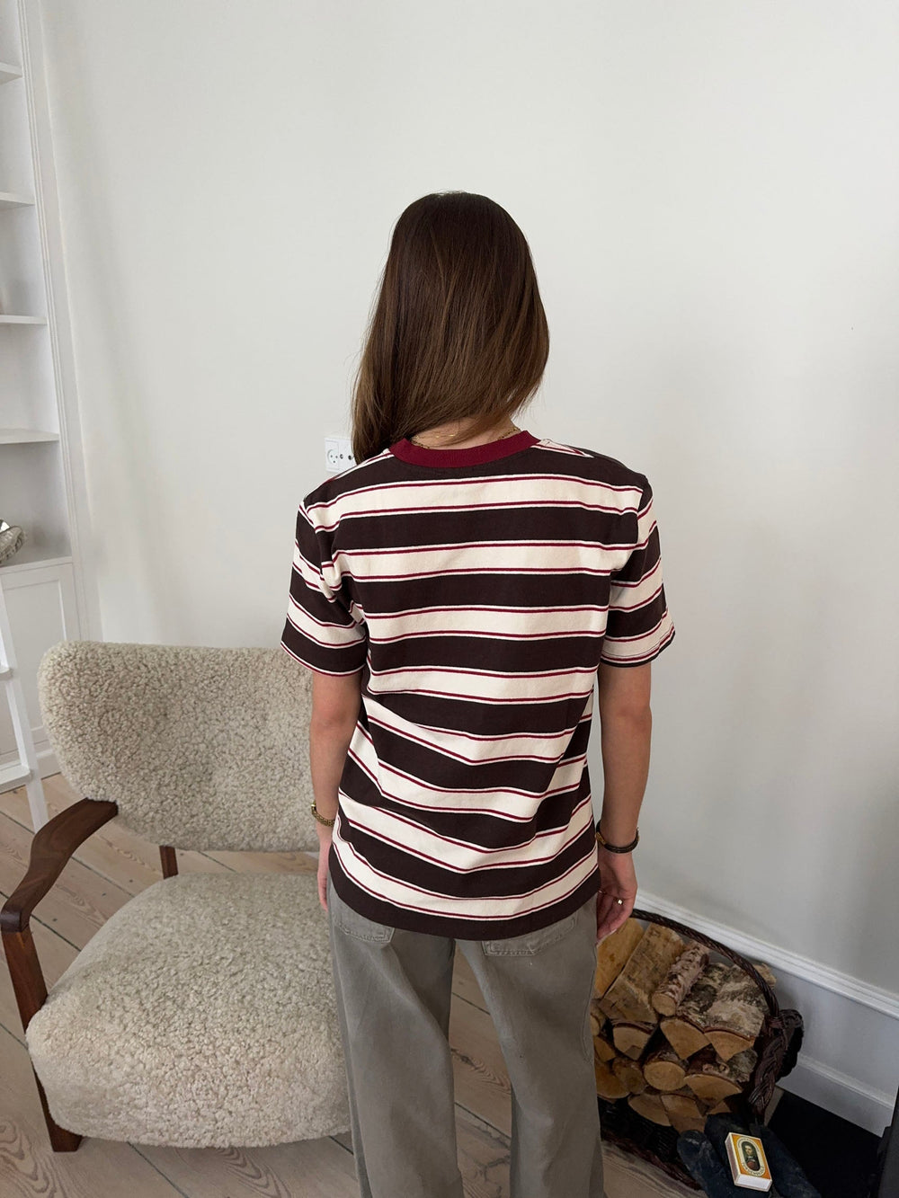 Estella striped t-shirt - Brown/Burgundy