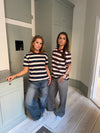 Estella striped t-shirt - Brown/Burgundy
