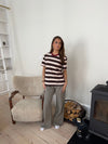 Estella striped t-shirt - Brown/Burgundy
