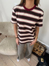 Estella striped t-shirt - Brown/Burgundy