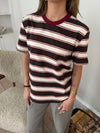 Estella striped t-shirt - Brown/Burgundy