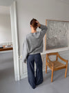 Vicky knit with ribbed details - Grey