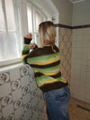 Raina knit with stripes - Brown/green/yellow