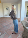 Helina knit with detailing - Brown/white
