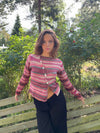 Bernie knit with buttons and stripes - Pink