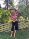Bernie knit with buttons and stripes - Pink