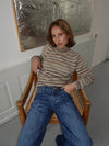 Rainova knit with stripes - Beige/multicolored