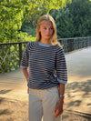 Almy knitted sweater with stripes - Blue