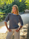 Almy knitted sweater with stripes - Blue