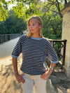 Almy knitted sweater with stripes - Blue