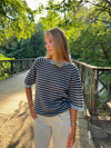 Almy knitted sweater with stripes - Blue