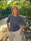 Almy knitted sweater with stripes - Blue
