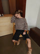 Sissal knit with stripes - Brown