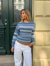 Tippy striped knit - White/navy