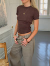 Sylvia knitted t-shirt - Brown