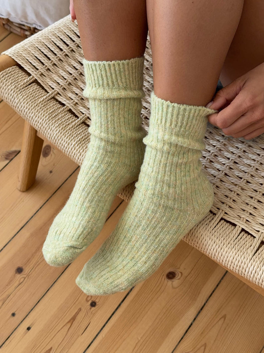 Knitted socks - Light green