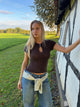 Serena knitted t-shirt - Brown