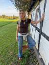 Serena knitted t-shirt - Brown