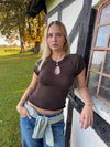 Serena knitted t-shirt - Brown