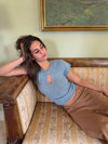 Serena knitted t-shirt - Light blue