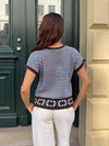 Alfi knitted striped T-shirt - White/brown