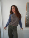 Oliva knit sweater - Blue/brown