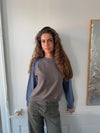 Oliva knit sweater - Blue/brown