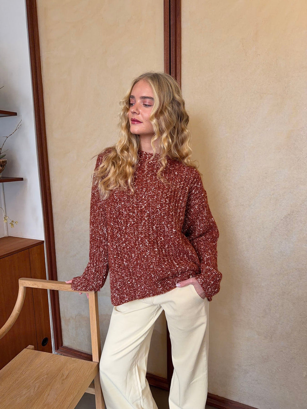 Lunuda knit sweater – Rust/orange