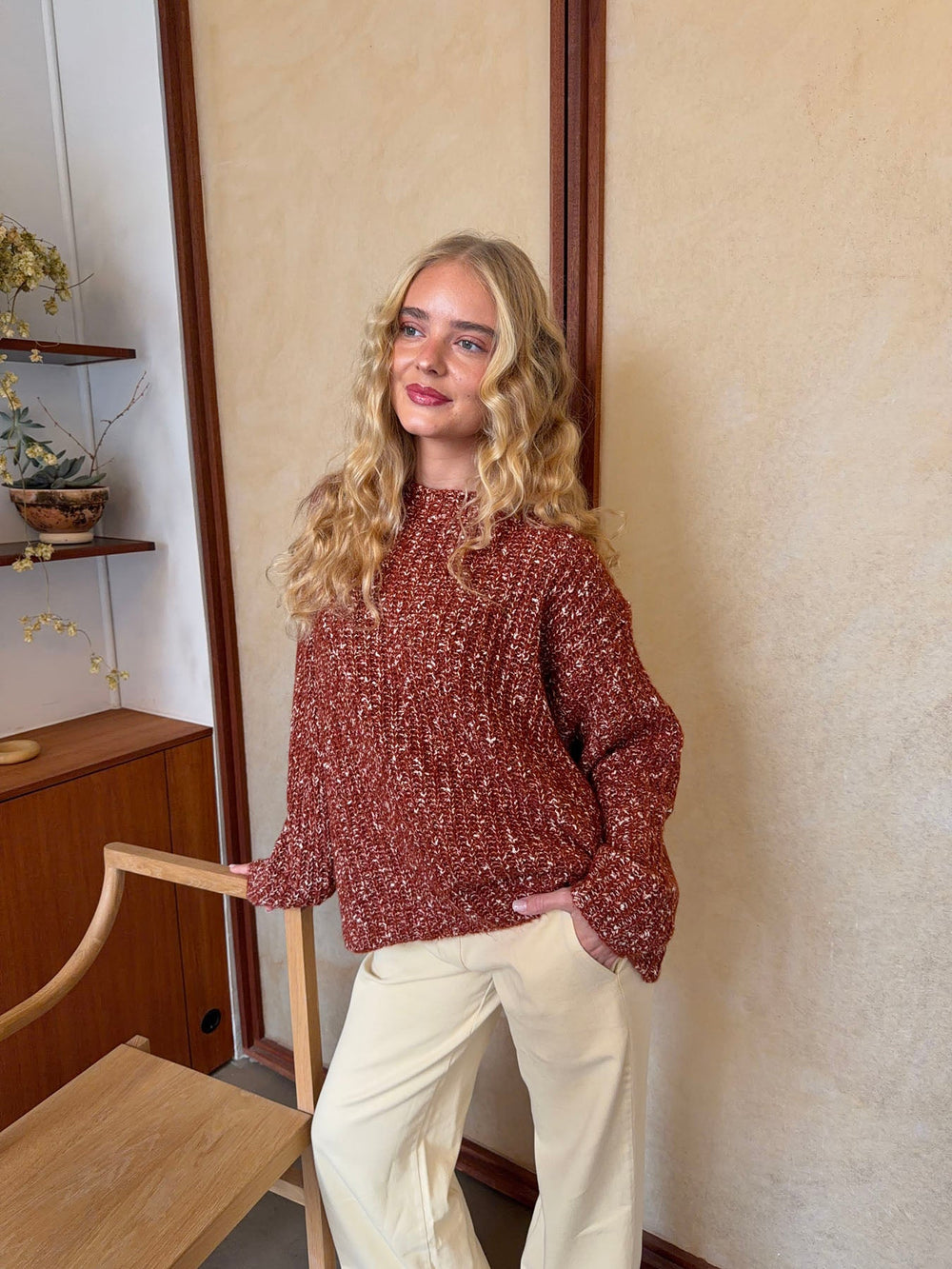 Lunuda knit sweater – Rust/orange
