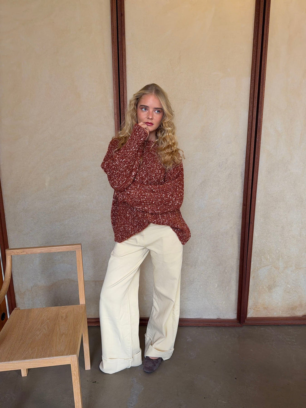 Lunuda knit sweater – Rust/orange
