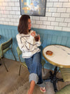 Rula knit - White/brown